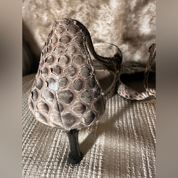 Stuart Weitzman for Mr. Seymor Vintage Snakeskin Strappy Heels - Picture 5 of 11